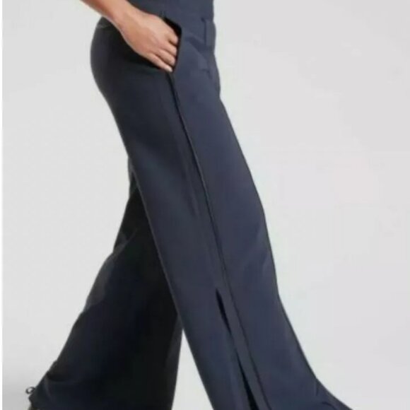 NWT Athleta Metropolis Wide Leg Pant In Primatwill Size 2 Navy/ Black #530635 - Picture 6 of 6